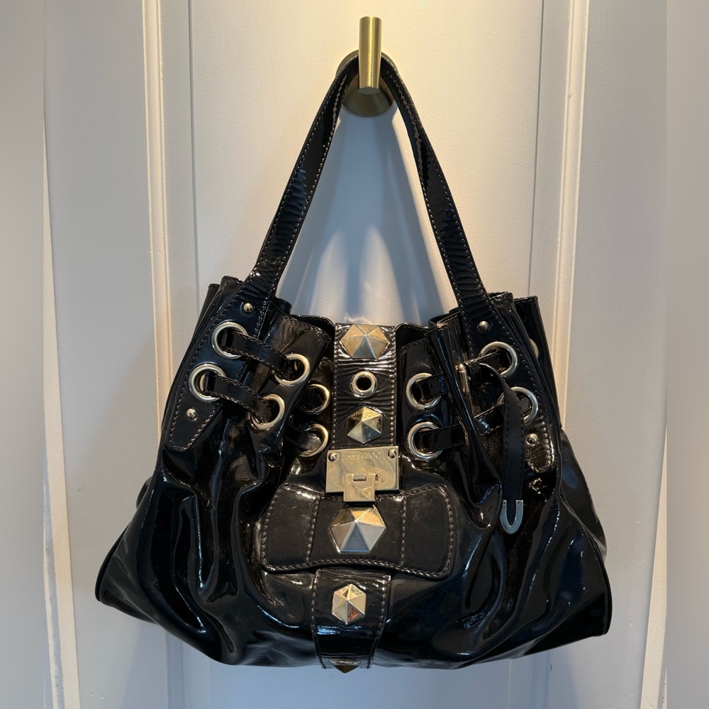 Jimmy Choo Black Patent Leather Tote